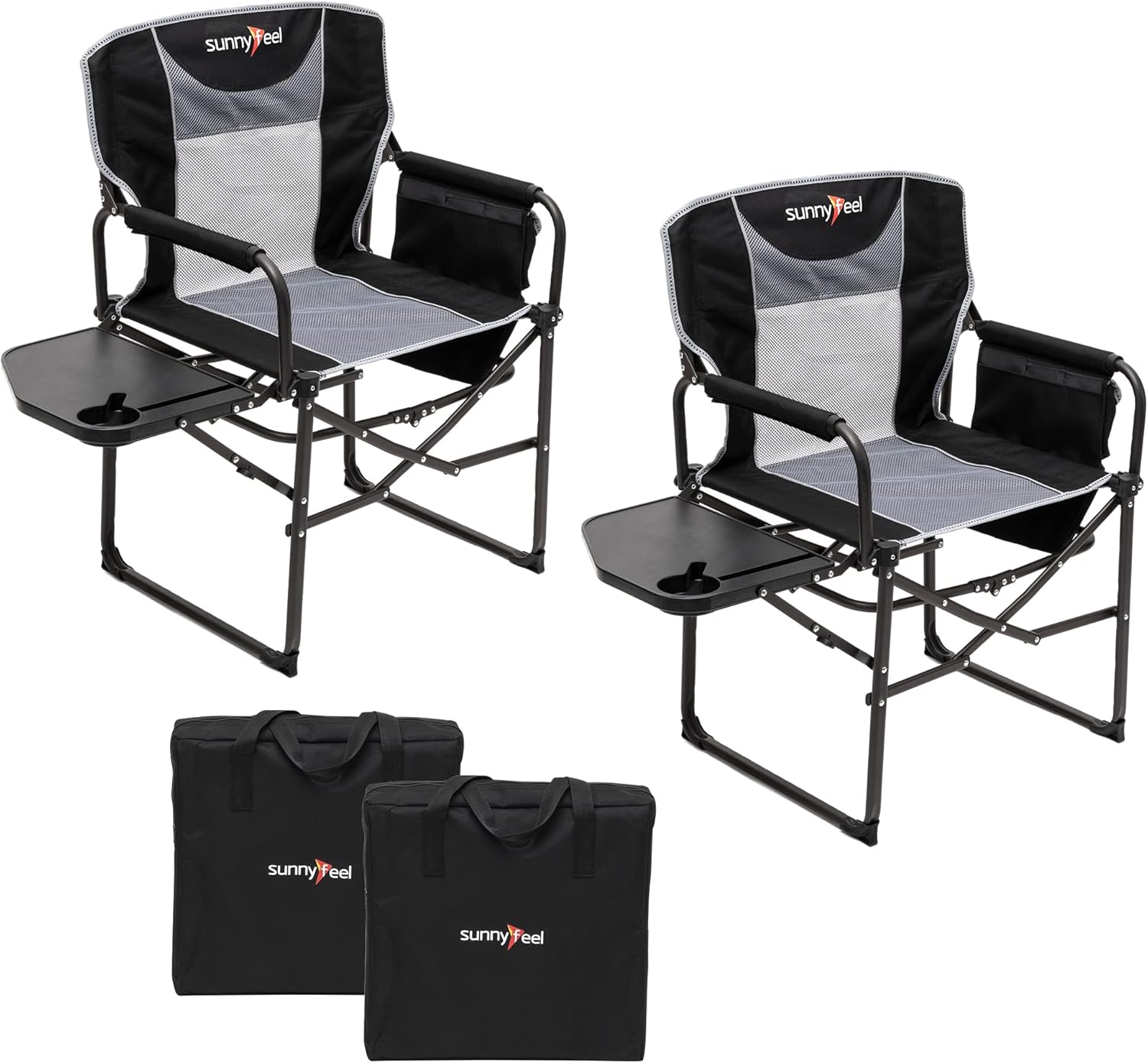 SUNNYFEEL Camping Directors Chair, Heavy Duty,Oversized Portable